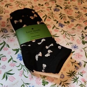 Kate Spade Black Socks with White Pattern
